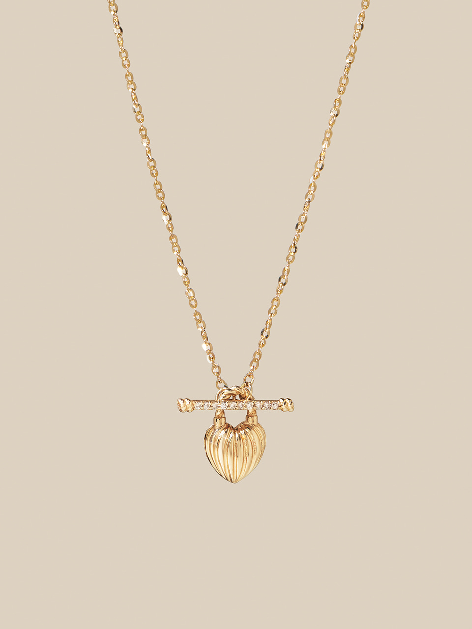 Plum Heart Diamond Toggle Necklace