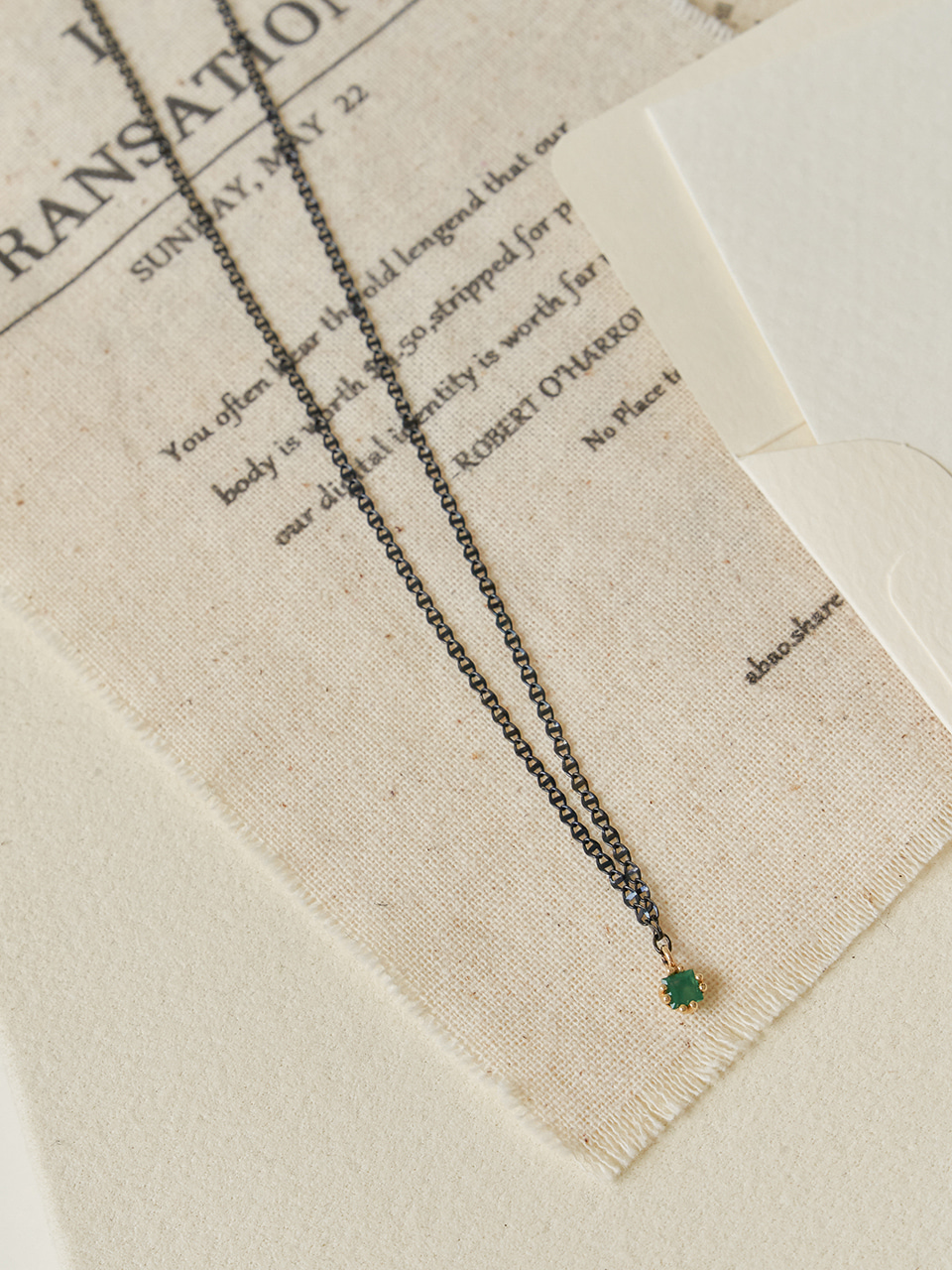 Green Onyx Black Chain Necklace