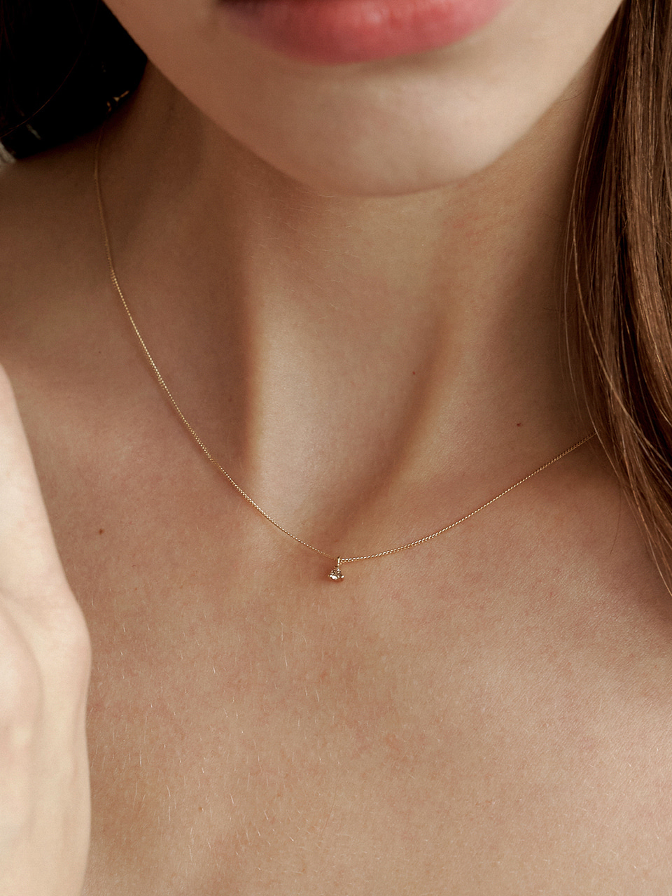 2.0mm Cognac Diamond Simple Necklace
